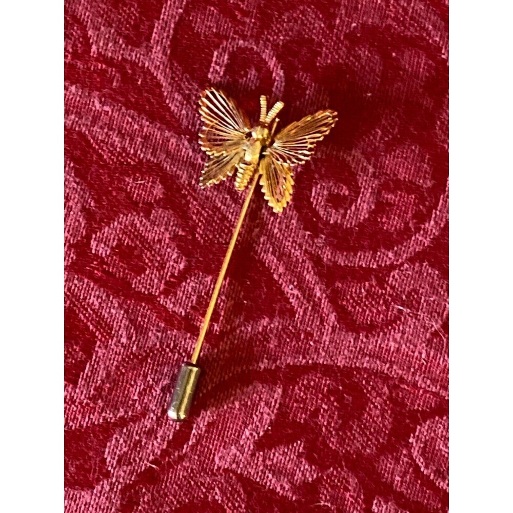 Vintage Jewelry Signed MONET Butterfly Stick Pin. 6218
